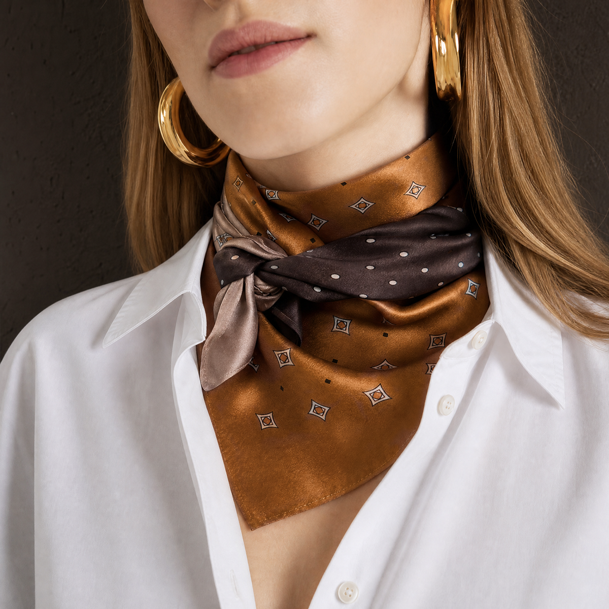 Bronzite | צעיף מרובע 100% משי