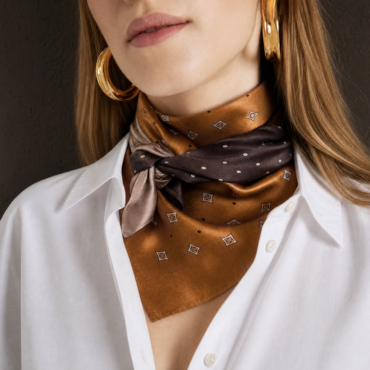 Bronzite | צעיף מרובע 100% משי